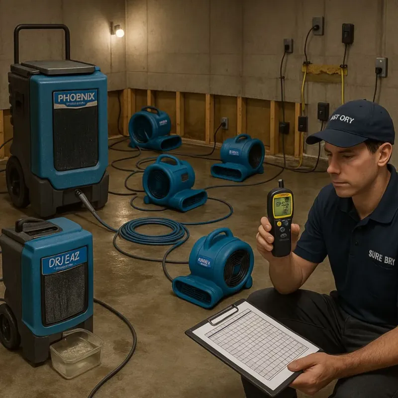 Structural Drying and Dehumidification process in South Barrington, IL